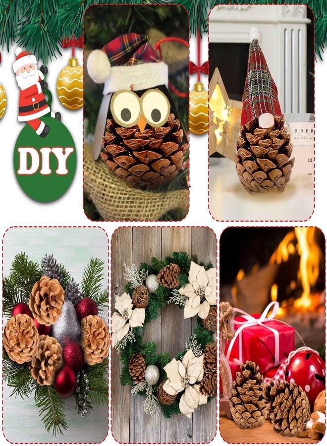 ZYP 24PCS Christmas Natural Pine Cones,Rustic Pinecones with String for Crafts & Decorating Winter Xmax Holidays Vase and Table Bowl Fillers(Dia. 1.57-1.96 Inches) - Image 5